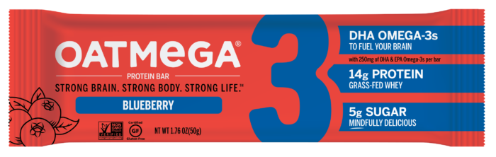 Oatmega Blueberry Grass-fed Whey Protein Bars