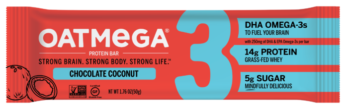Oatmega Chocolate Coconut Grass-fed Whey Protein Bars