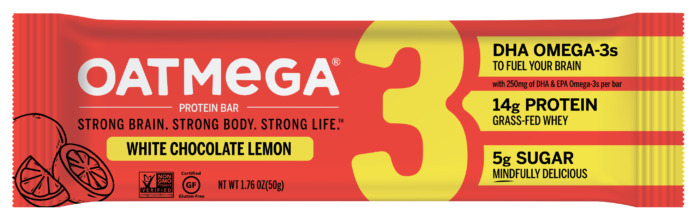 Oatmega White Chocolate Lemon Grass-fed Whey Protein Bars